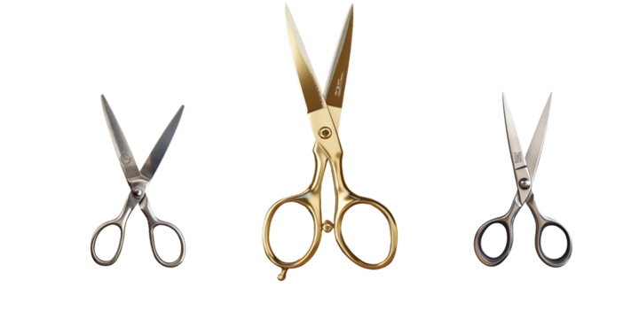 Scissors isolated on transparent background