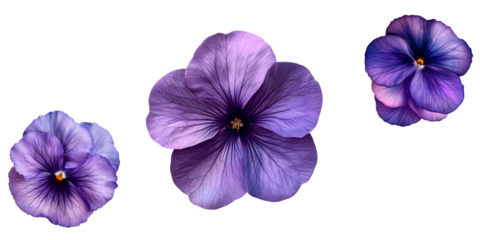 Violet flower isolated on transparent background