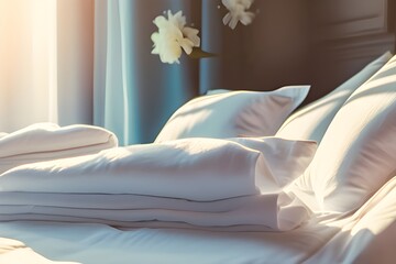 person watching tv in bed