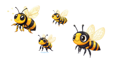 Bee cartoon vector illustration clipart white background