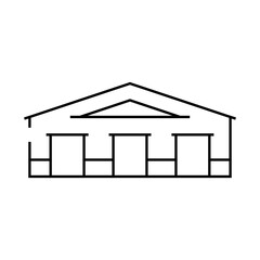 warehouse construction line icon vector. warehouse construction sign. isolated contour symbol black illustration