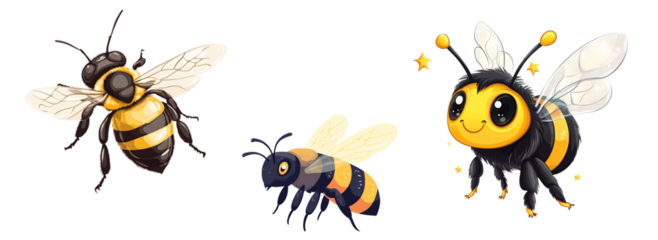 Bee cartoon vector illustration clipart white background