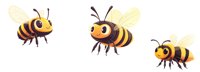 Bee cartoon vector illustration clipart white background