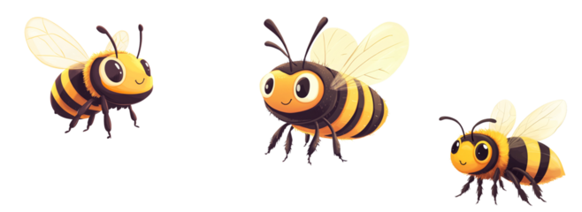 Bee cartoon vector illustration clipart white background