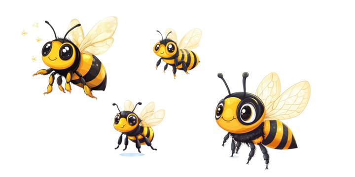 Bee cartoon vector illustration clipart white background