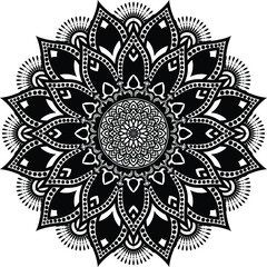 Beautiful floral pattern mandala art isolated on a white background, decoration element for meditation poster, yoga, banner, henna, invitation, cover page, design element mandala art, vector art