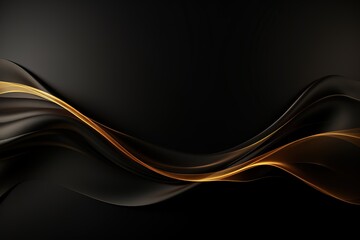 Abstract black and gold wave background.