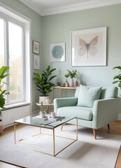 A modern office wafting room with sofa. The room features a white sofa and chairs 
