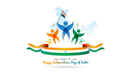 Happy Independence day of India. Logo for Remembering Freedom fighters sacrifice.