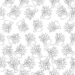 Cute Little Bookworm Inspired Repeat Pattern Design as Coloring Books