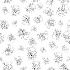 Cute Little Bookworm Inspired Repeat Pattern Design as Coloring Books