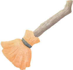 Halloween witch broom drawing