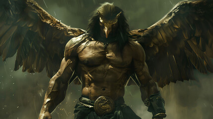 Fototapeta premium muscular man with eagle head