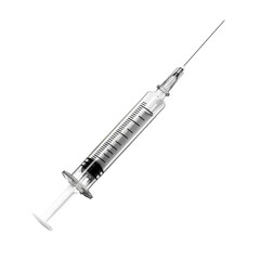 Isolated Syringe Isolated on Transparent or White Background, PNG