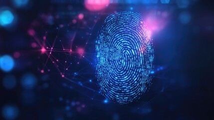 A detailed digital fingerprint scan on a contemporary background, emphasizing its importance in secure identity verification.