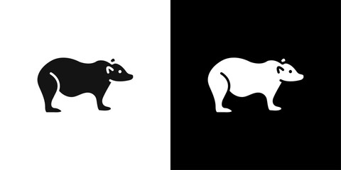 Bear icon Symbol mark in filled style