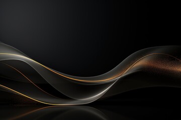 Abstract black and gold wave background.