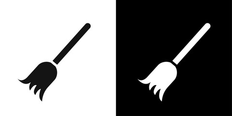 Broom icon (2) Symbol mark in filled style