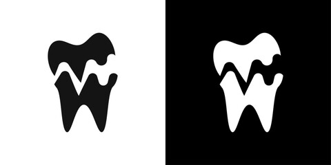 broken tooth icon Symbol mark in filled style