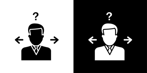 Business Decision Confusion Icon Symbol mark in filled style