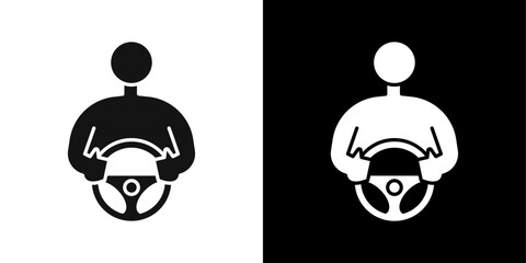 car driver icon Symbol mark in filled style © Krrish