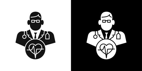 Cardiologist icon Symbol mark in filled style