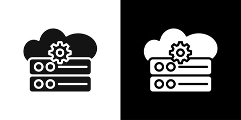 Cloud Data settings icon Symbol mark in filled style