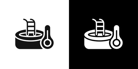 Cold plunge icon Symbol mark in filled style