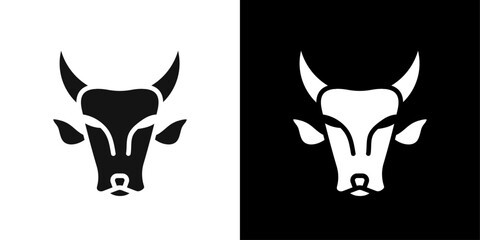 Cow head icon Symbol mark in filled style