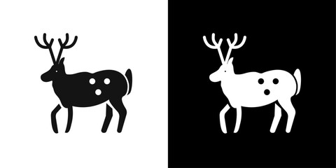 Deer animal icon Symbol mark in filled style