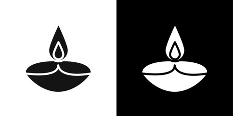 Diwali diya icon Symbol mark in filled style