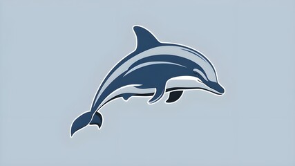 Fototapeta premium Adorable purple dolphin, realistic vector drawing of a marine mammal with fins and tail. Adorable aquatic wild figure playing in the ocean's underwater habitat while diving and bouncing alone on white