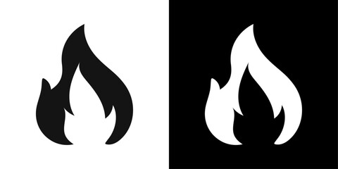 Fire icon Symbol mark in filled style