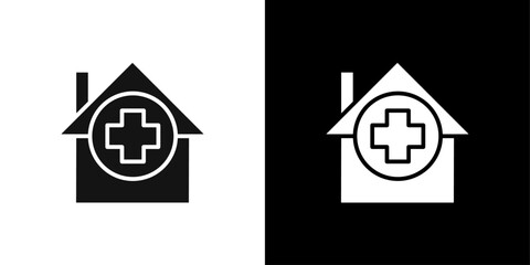 hospital icon Symbol mark in filled style