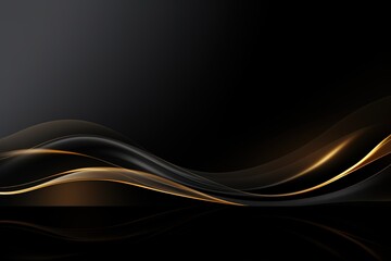Abstract black and gold wave background.