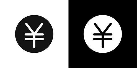 Japanese yen currency icon Symbol mark in filled style