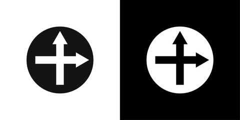 Left side road icon Symbol mark in filled style