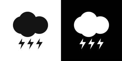 Lightning icon Symbol mark in filled style