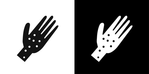 Monkeypox virus symptoms icon Symbol mark in filled style