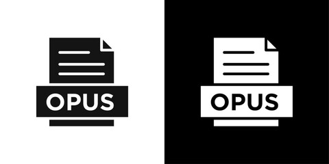 OPUS File Document icon Symbol mark in filled style