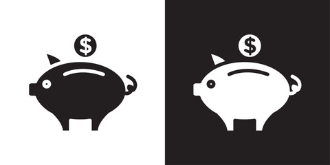 Piggy bank icon Symbol mark in filled style