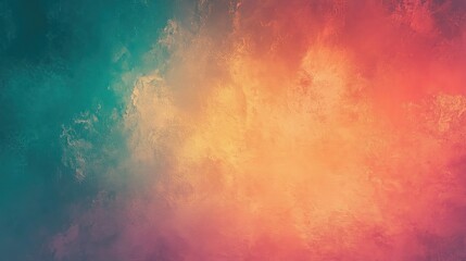 Obraz premium Abstract Gradient Background with Teal, Orange, and Red Hues