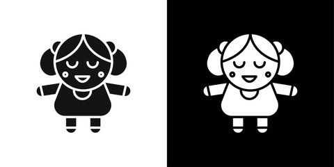 Russian girl doll icon Symbol mark in filled style