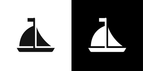 Sailboat icon Symbol mark in filled style