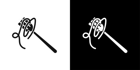 Spaghetti on a fork icon Symbol mark in filled style