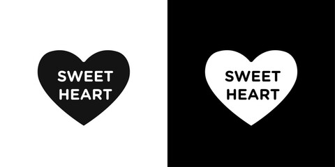 Sweet heart icon Symbol mark in filled style
