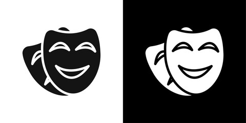 Theatrical mask icon Symbol mark in filled style