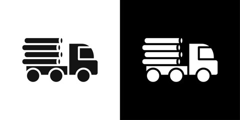 Timber truck icon Symbol mark in filled style