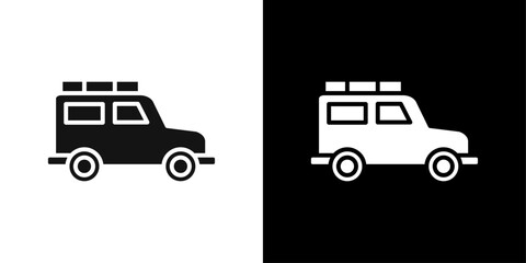 Travelling jeep icon Symbol mark in filled style