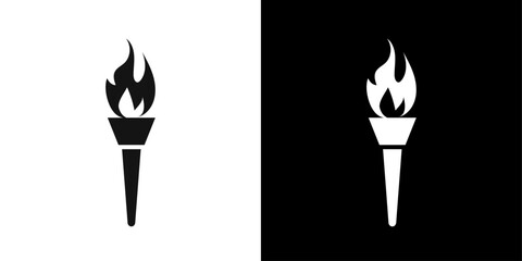 Torch flame icon Symbol mark in filled style